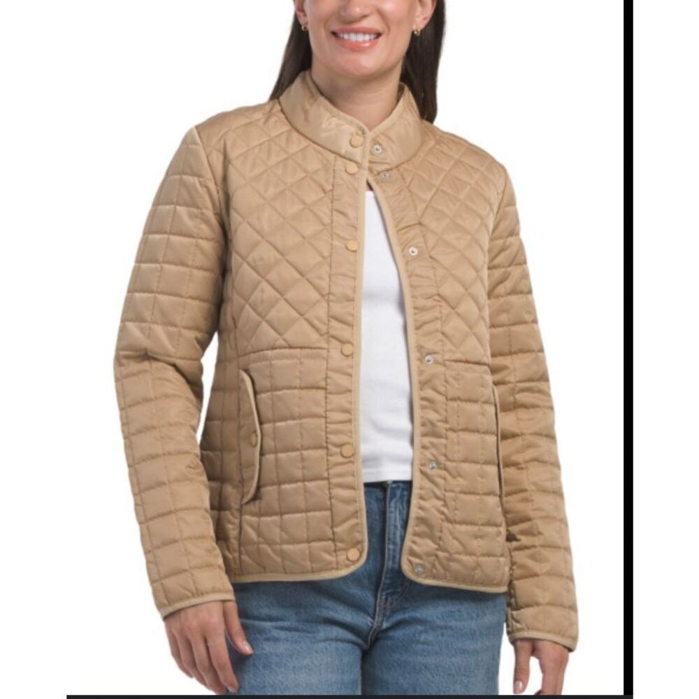 Rebecca Minkoff Tan Diamond Quilted Short Jacket, S, NWT $228.00